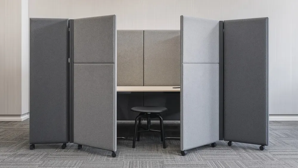 pose de cloisons accoustique bureau